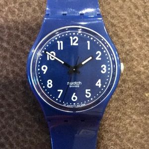 Swatch watch Swiss dark blue